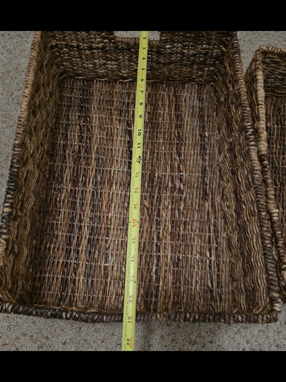 Woven Natural Seagrass Serving and Storage Trays - Brown
